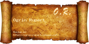 Ogrin Rupert névjegykártya